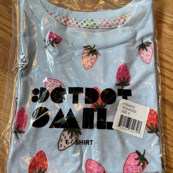 DotDotSmile Graphic Tee Pink/Red Strawberries Size 6 *NWT* Dot Dot Smile t-shirt - Picture 2 of 2